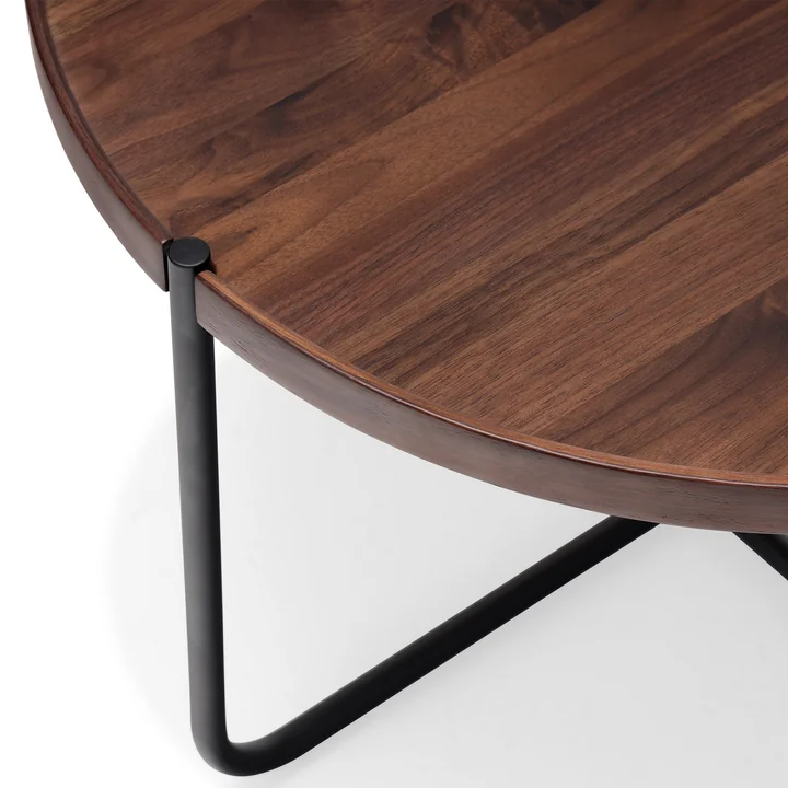 Studio Zondag - Licht Salontafel Ø 60 cm, walnoot / zwart