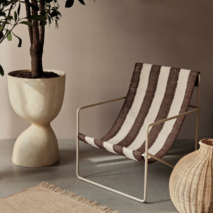 Desert Lounge Chair, cashmere / gebroken wit, chocolade van ferm Living