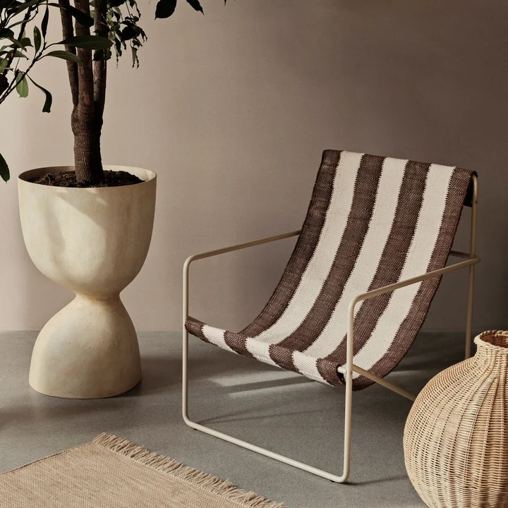 Desert Lounge Chair, cashmere / gebroken wit, chocolade van Ferm Living