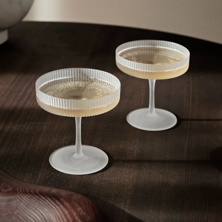 Ripple Champagneglas (set van 2), mat van Ferm Living