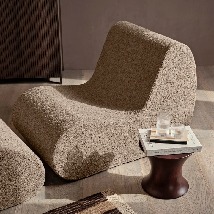 Rouli Center Modul Fauteuil, zand (Pure Bouclé) van Ferm Living