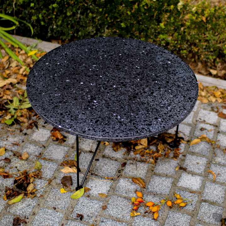 Acapulco Design - The Low Table, H 36 x Ø 65 cm, Terrazzo / tierra zwart