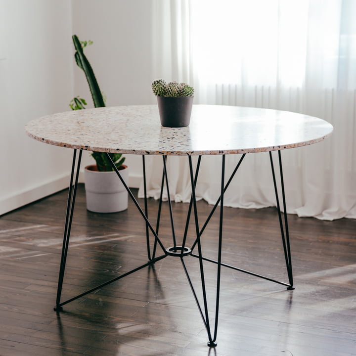 Acapulco Design - The Ring Table, H 74 x Ø 120 cm, terrazzosteen