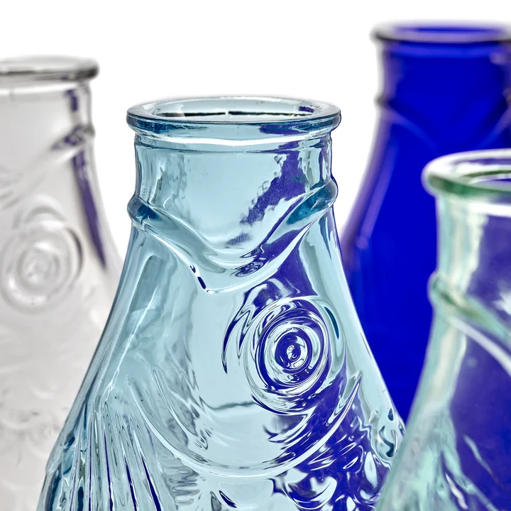 Serax - Fish & Fish Glazen fles, 850 ml, blauw