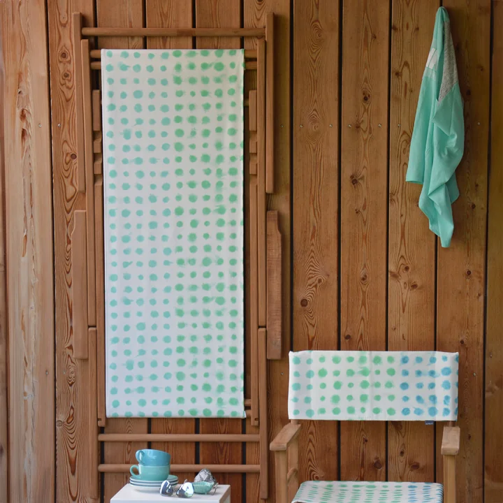 Jan Kurtz Maxx Deckchair Designers Guild - Teak, bekleding Amlapura Aqua