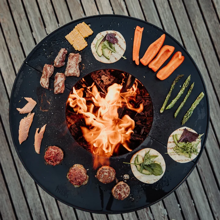 Bowl 57 Vuurschaal, met stervormige basis van höfats