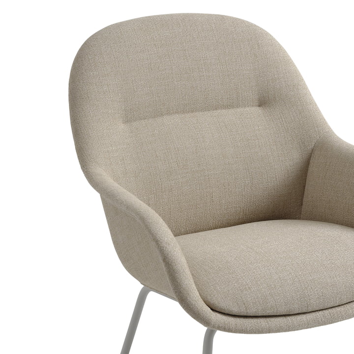 Muuto - Fiber Lounge Armchair Tube Base (gestoffeerd)