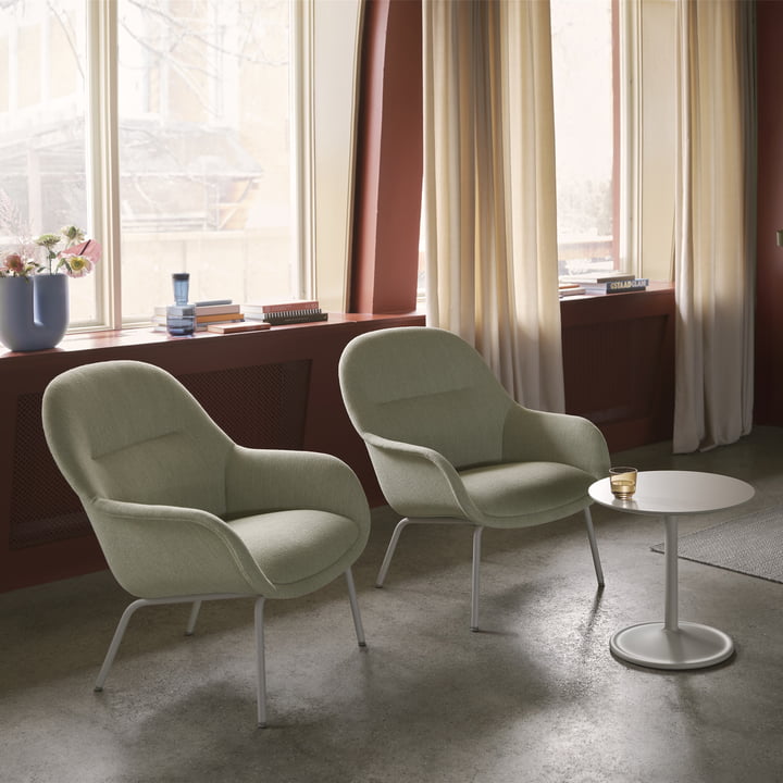 Muuto - Fiber Lounge Armchair Tube Base (gestoffeerd)