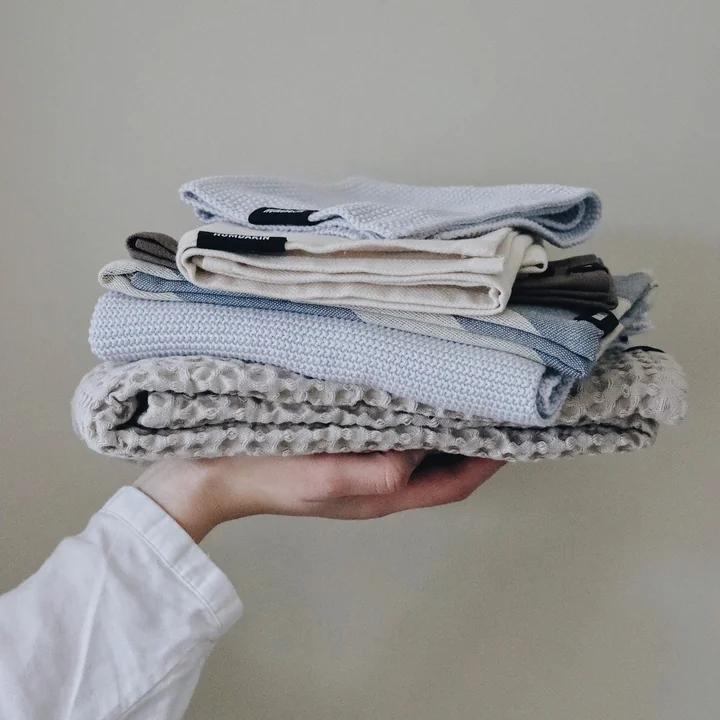 Theedoek gemaakt van GRS gerecycled katoen van Humdakin