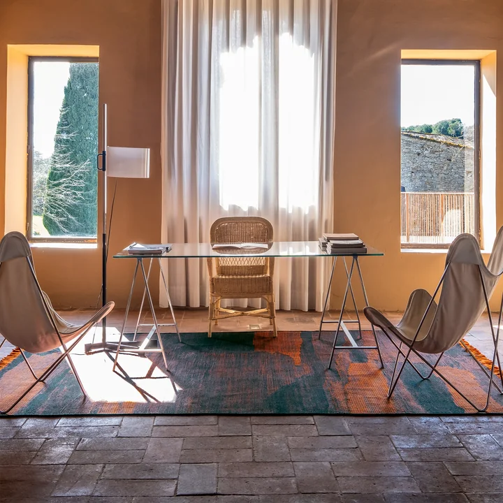 Wabisabi wollen vloerkleed, marineblauw van nanimarquina