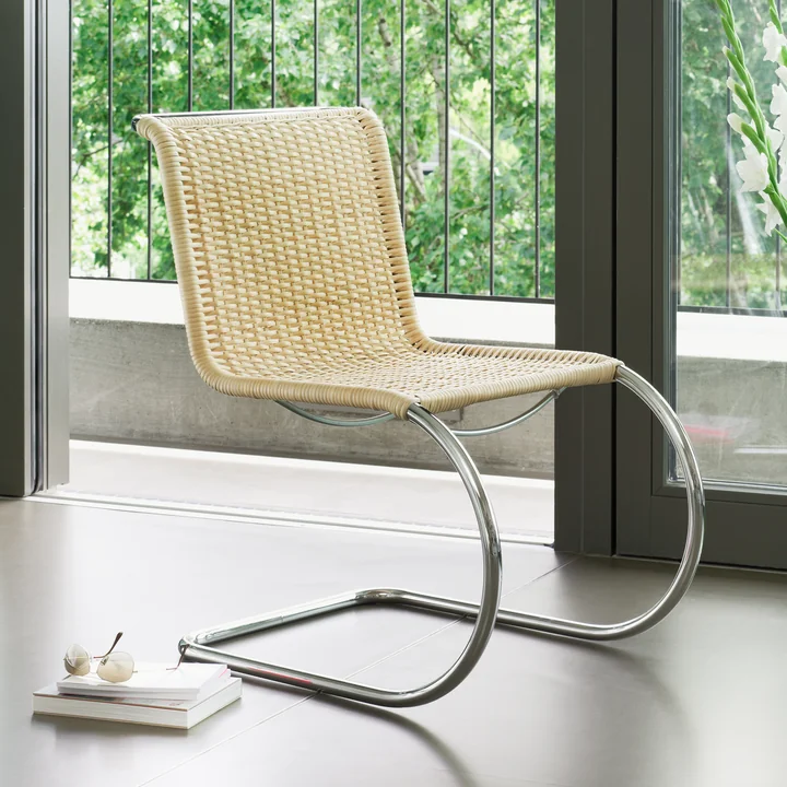 S 533 R Stoel, verchroomd onderstel / vlechtwerk van Thonet