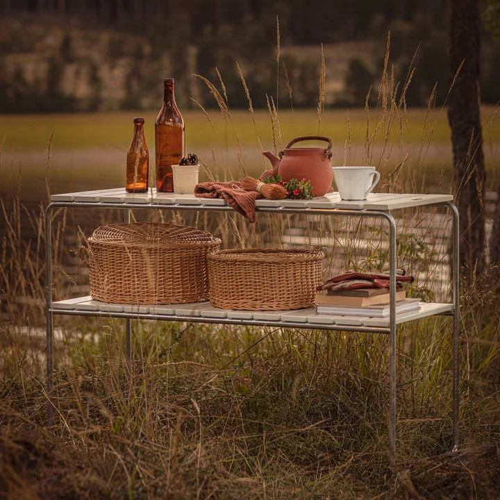 Grythyttan - L105 Bijzettafel tuin, eiken wit gelakt
