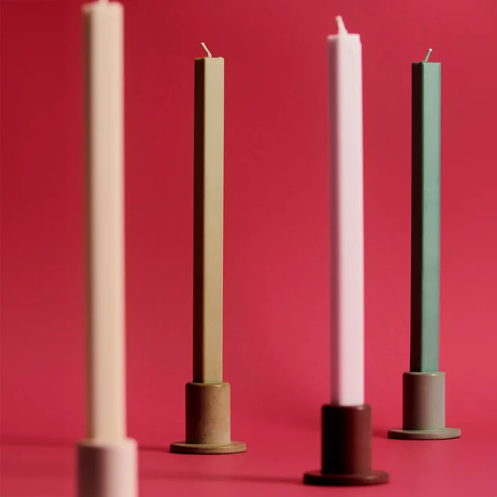 Hexagon Steekkaarsen H 24 cm, vers (set van 4) van HAY