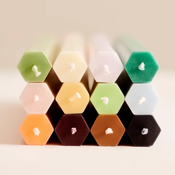 Hexagon Staafkaarsen H 24 cm vanaf HAY