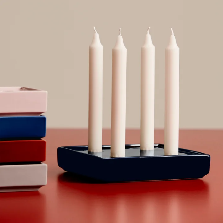 Mattone kandelaar groot, donkerblauw by HAY