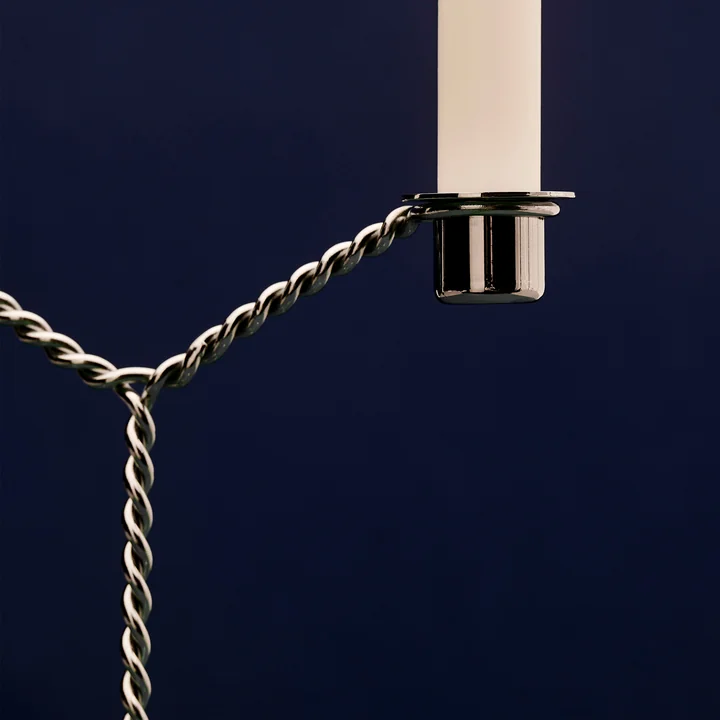 Draadkandelaar Ø 19 x H 25 cm, spiegel by HAY