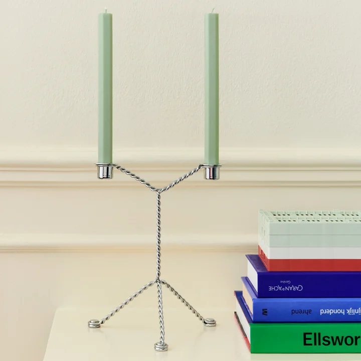 Draadkandelaar Ø 19 x H 25 cm, spiegel by HAY