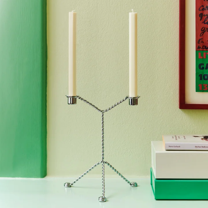 Draadkandelaar Ø 19 x H 25 cm, spiegel by HAY