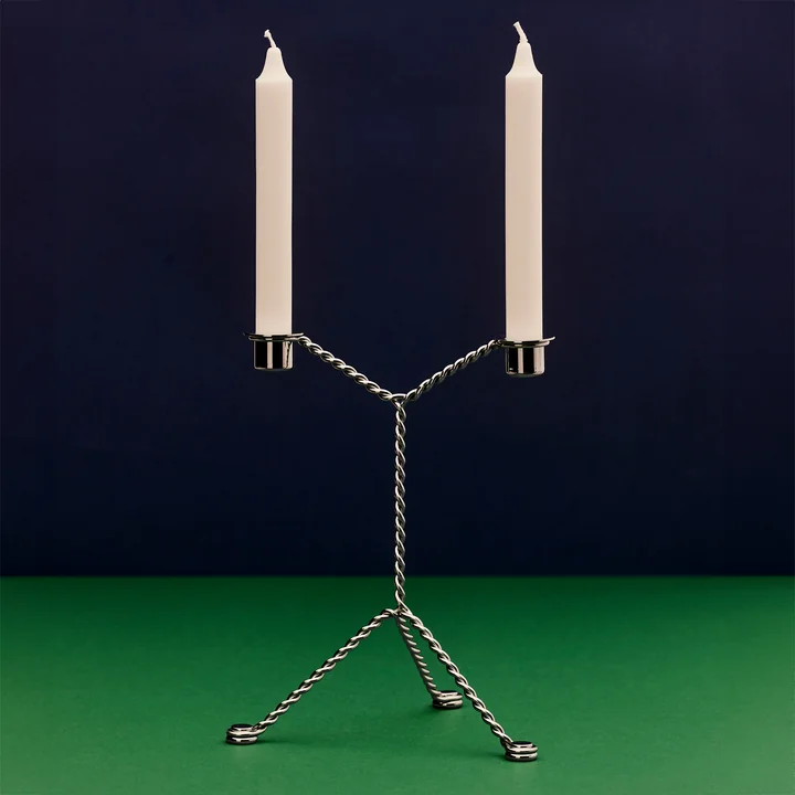 Draadkandelaar Ø 19 x H 25 cm, spiegel by HAY