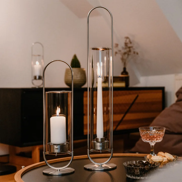 höfats - Ovale kandelaar, zilver