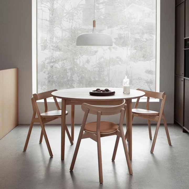 Northern - Eikel hanglamp, mat wit - Northern - Expand Eettafel Ø 120 cm, geolied eiken