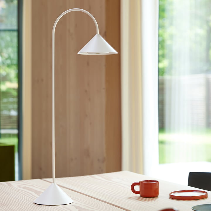 Oplaadbare LED vloerlamp Grasp, H 72 cm, mat wit van Frandsen