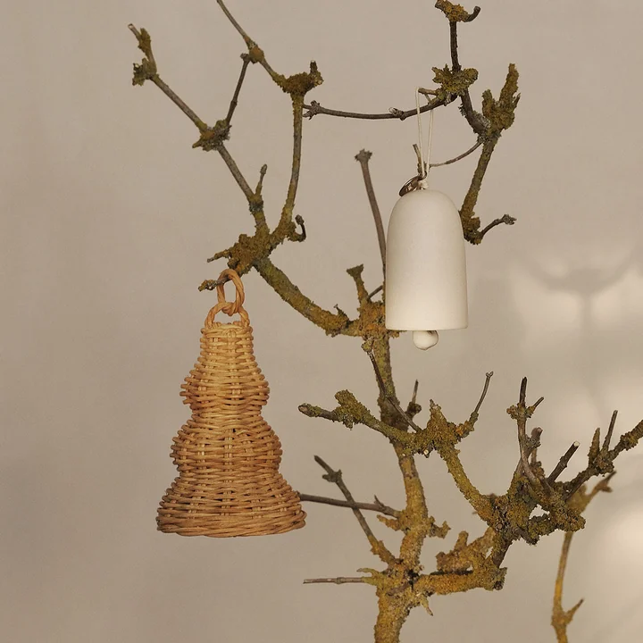 Gevlochten bel kerstballen, naturel (set van 2) by Ferm Living