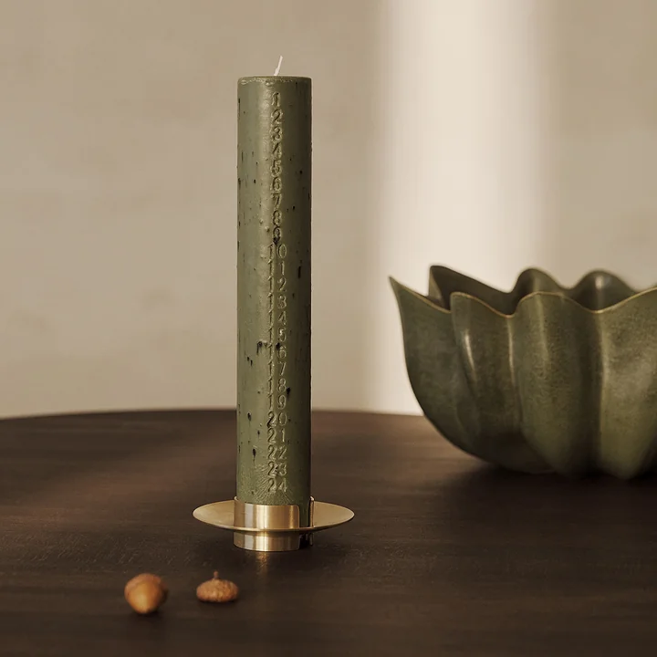 Mura adventskaars, h 25 cm, artisjokgroen by Ferm Living