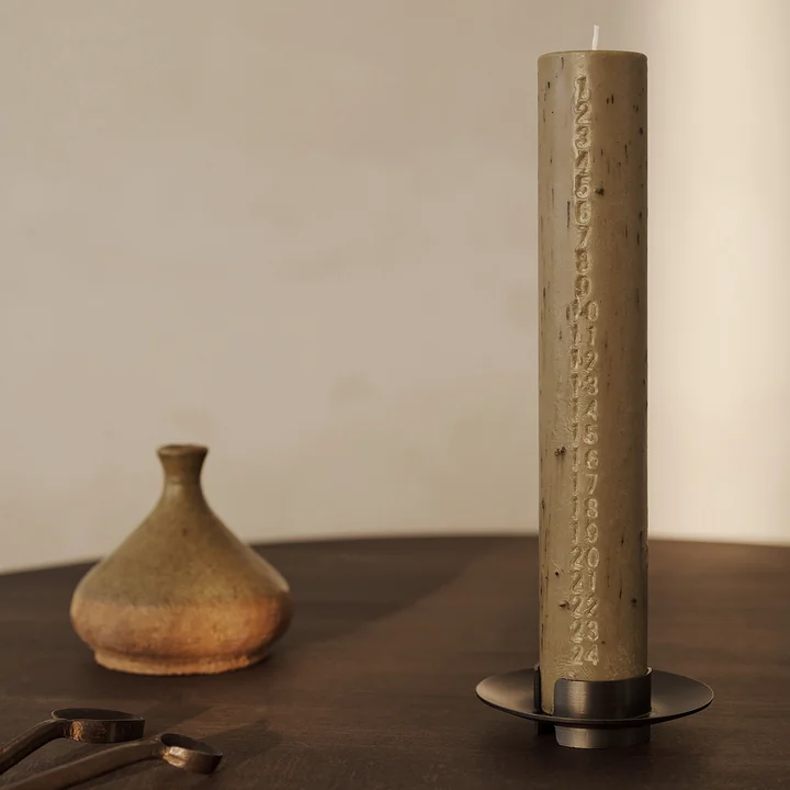 Mura adventskaars, h 25 cm, asbruin by Ferm Living