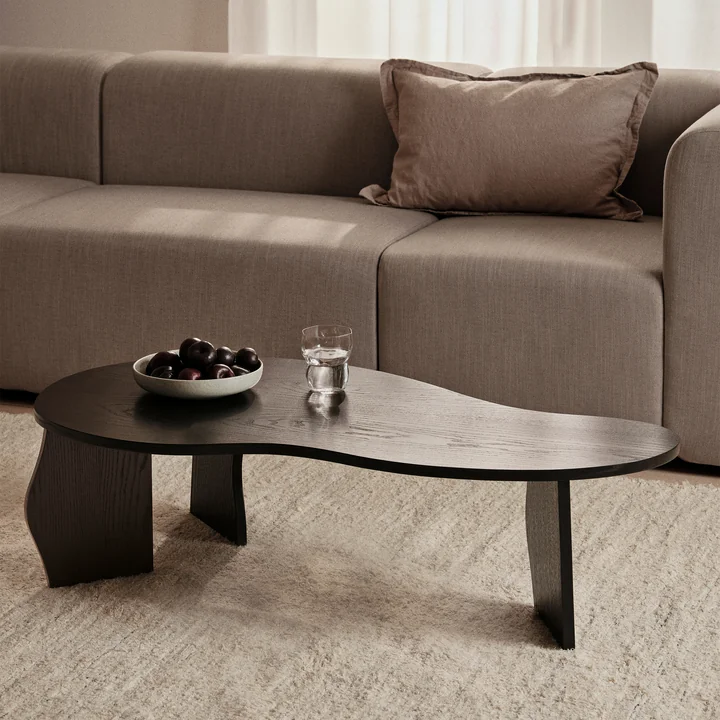 Brook tafel, L, geolied essenfineer, zwart by Broste Copenhagen