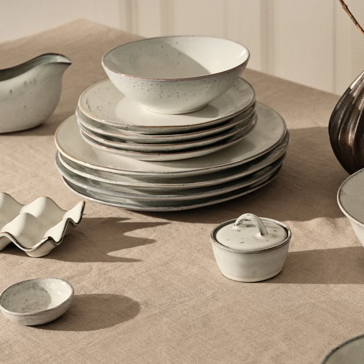 Nordic Sand kom met deksel, Ø 8 cm x H 6 cm, beige by Broste Copenhagen