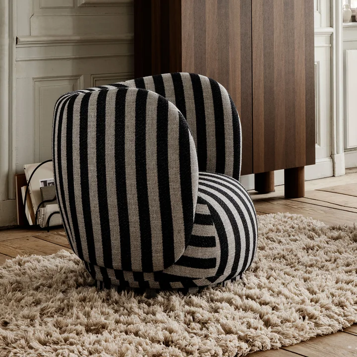 Rico Louisiana fauteuil zand zwart van Ferm Living