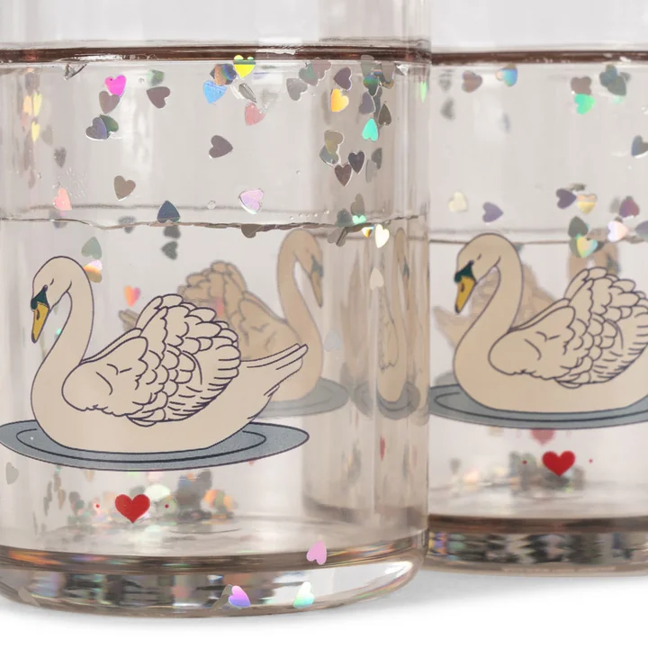 Glitterbeker, zwaankleurig wit van Konges Sløjd