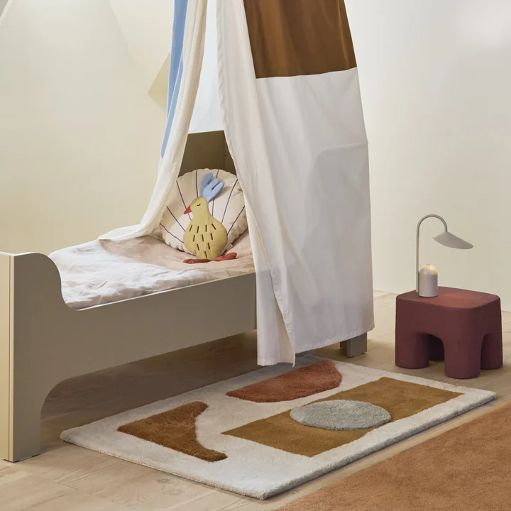 Ferm Living - Bloco getuft vloerkleed, 80 x 120 cm, groen / gebroken wit