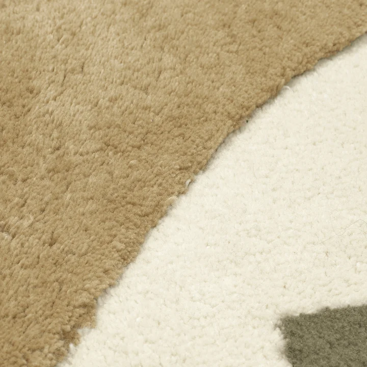 Ferm Living - Bloco getuft vloerkleed, groen / gebroken wit