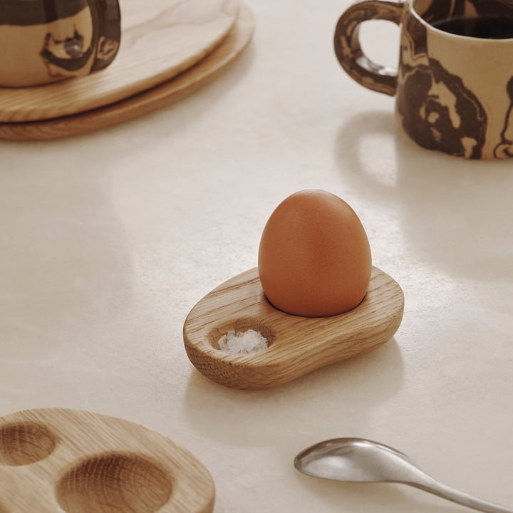 ferm Living - Cairn eierdopje, eik (set van 2)