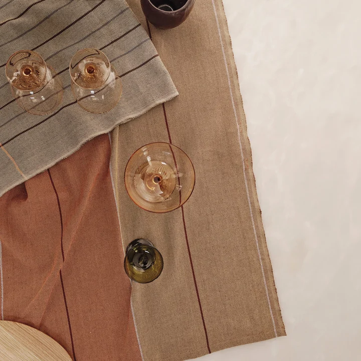 Ferm Living - Ito theedoek, hazelaar / haver (set van 2)