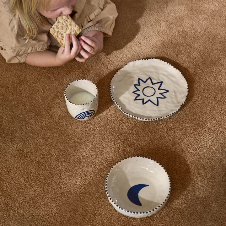 Ferm Living - Naive Keramiek Set, diepblauw