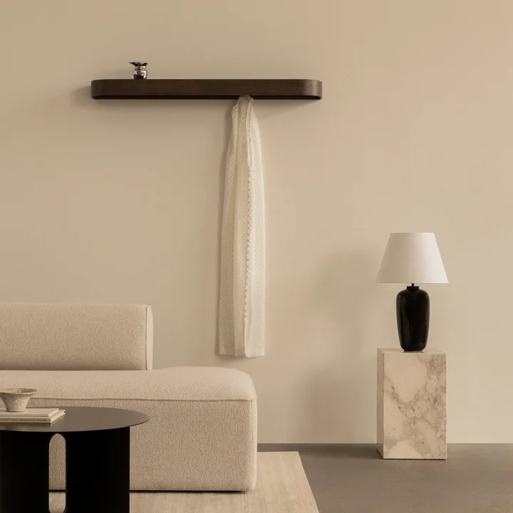 Audo Epoch - Wandplank, L 150 cm, donker gebeitst eiken / zwart