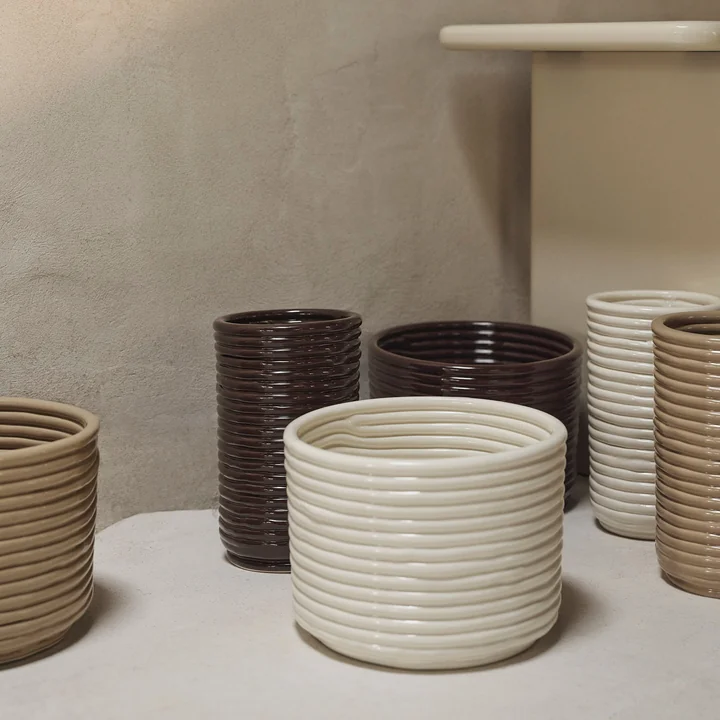 Ferm Living - Corduroy bloempot, gebroken wit