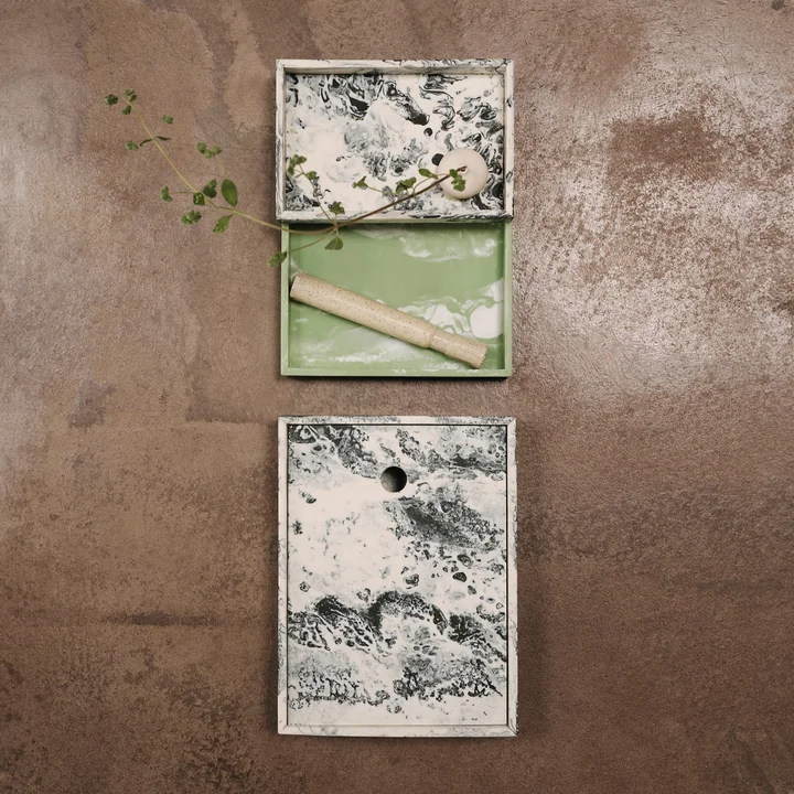 Ferm Living - Mistbox, 15 x 20 cm, smaragdgroen gebroken wit