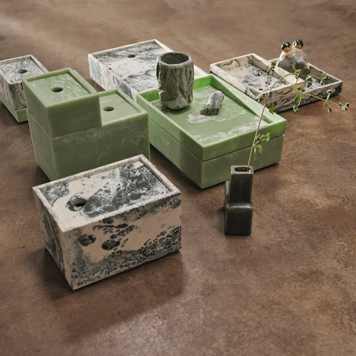 Ferm Living - Mist Collectie, emerald off-white