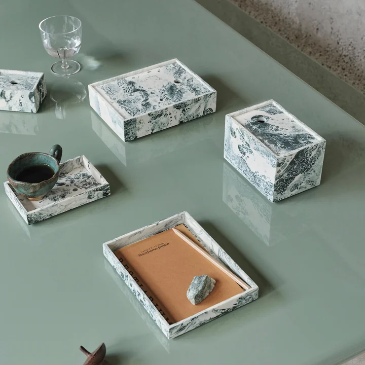Ferm Living - Mist Collectie, emerald off-white