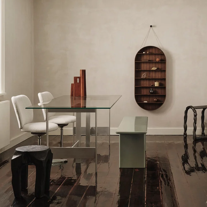 Ferm Living - Ovale Dorm wandplank, gerookt eiken