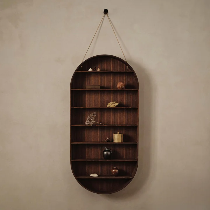 Ferm Living - Ovale Dorm wandplank, gerookt eiken