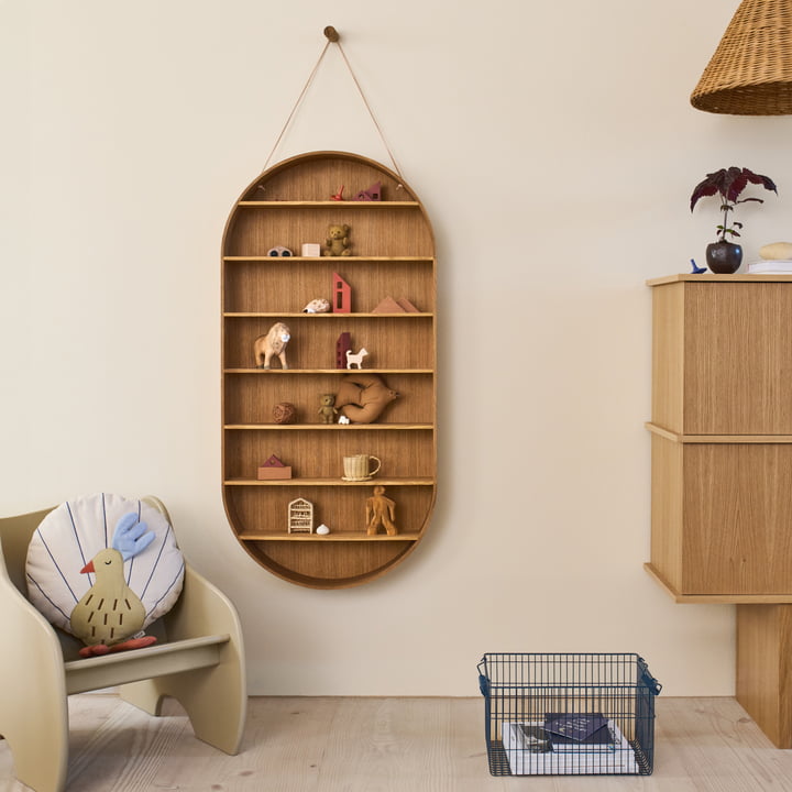 ferm Living - Ovale Dorm wandplank, geolied eiken