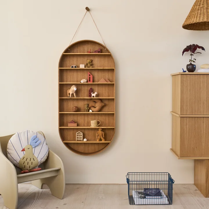 Ferm Living - Ovale Dorm wandplank, geolied eiken
