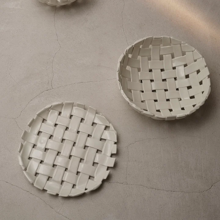 Ferm Living - Plait dienblad, gebroken wit