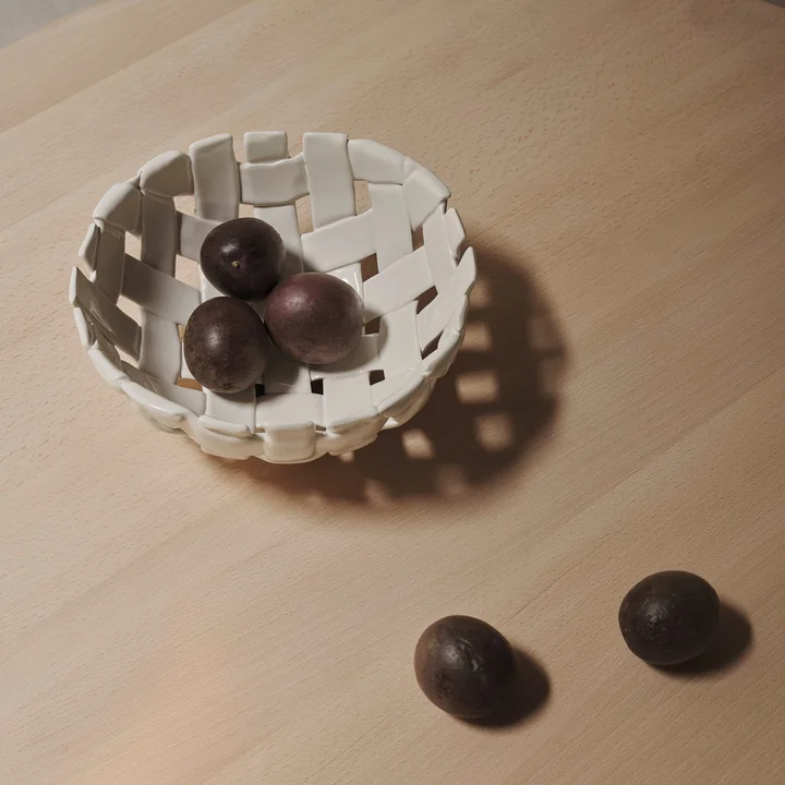 Ferm Living - Plait kom, gebroken wit