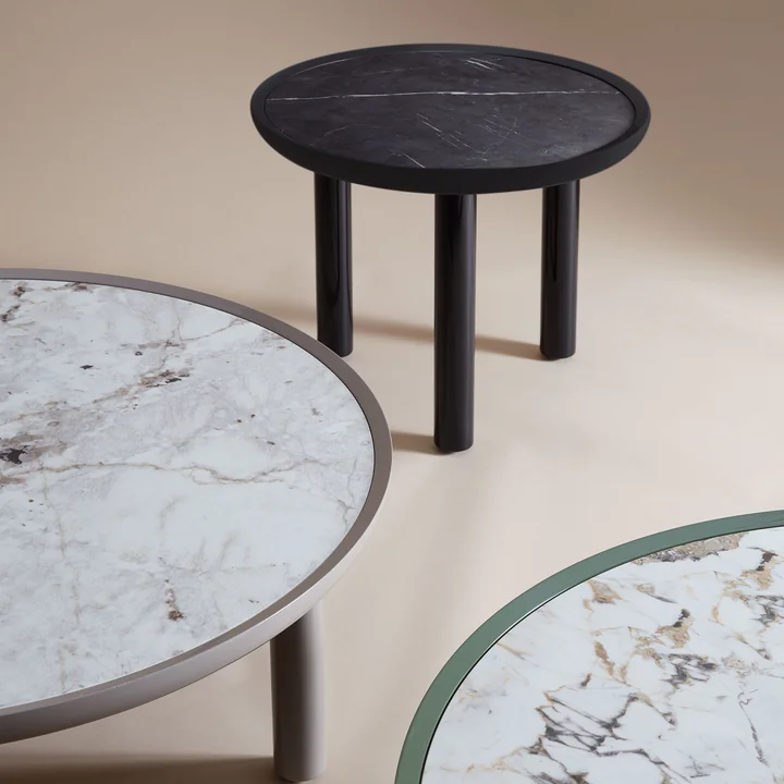 Kartell - K-Top bijzettafel, H 50 cm / Ø 60 cm, zwart Marquina / zwart